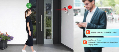 HOMSECUR 7" WIFI HD Video Door Phone Intercom Doorbell Tuya App Remote Control Door Unlock Auto Recording