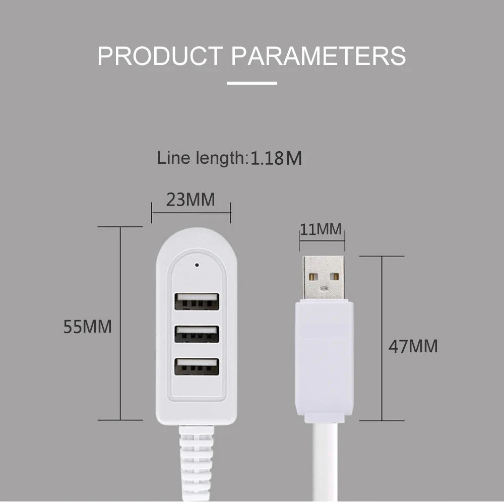 3 In 1 USB HUB Splitter Socket Multi-function USB Charger USB Port Hub High Speed Data Transfer For PC Laptop 30cm/120cm USB Hub