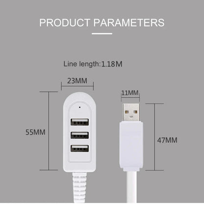 3 In 1 USB HUB Splitter Socket Multi-function USB Charger USB Port Hub High Speed Data Transfer For PC Laptop 30cm/120cm USB Hub