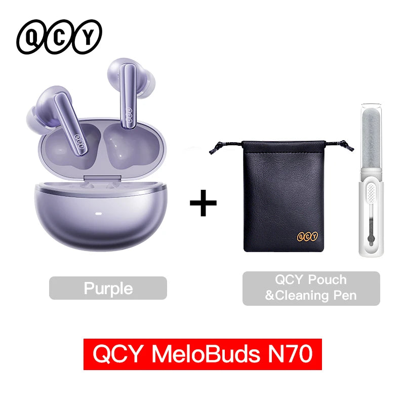 QCY HT18 MeloBuds N70 Wireless Earphones Bluetooth 6.0 Hi-Res with LDAC Audio Earbuds Hybrid ANC Dual Driver Headsets 50Hrs IPX5