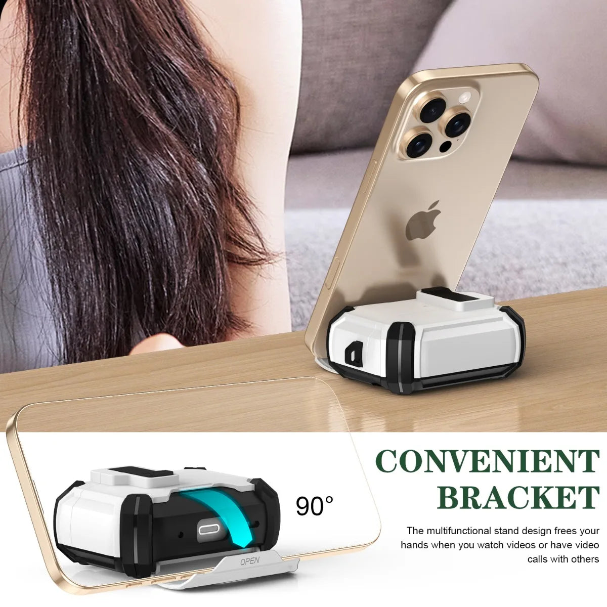 Phone Holder Security Lock Cover For AirPods Pro 3 2025 Case For AirPods Pro3 Pro 3rd Gen 2025 Cases Shockproof  Headphone Cover