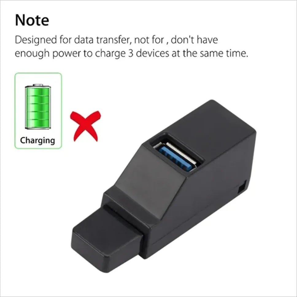 USB 3.0 Hub Adapter 3-Port High Speed Extender - Multi-Function Splitter  Adapter for PC/Laptop/Mouse with USB 2.0 Compatibility