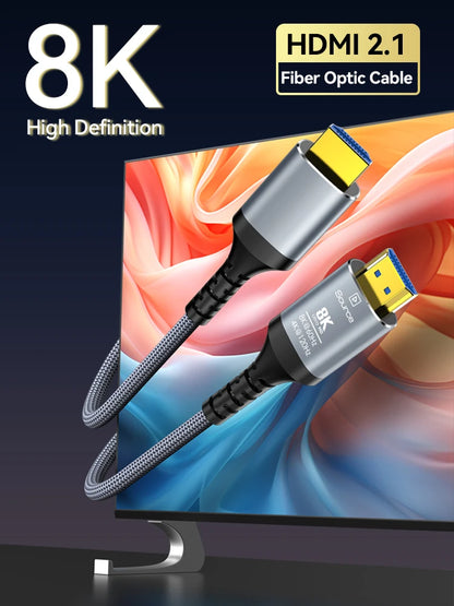 Long 10M 15M 20M 30M 8K HDMI Fiber Optic Cables，hdmi 2.1 8K60hz 4K120 144hz,48Gbps UHD Compatible for PS5 PS4 Xbox RTX3080 3090