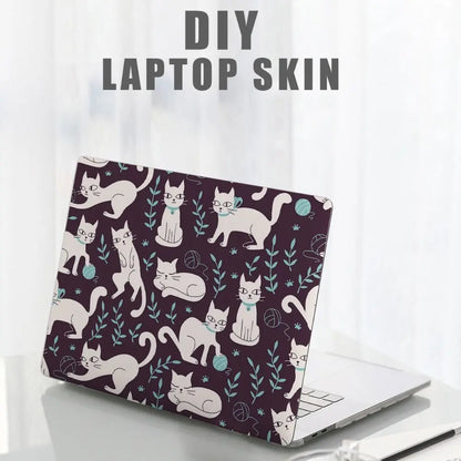 DIY 15inch Laptop Stickers Skins Cute Cat A+C Side Notebook Computer Cover Skin for Macbook /HP / Dell / Lenovo / Acer / ASUS