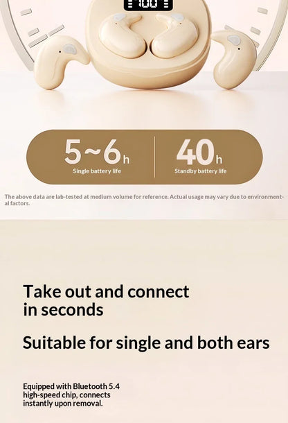 Wireless In-Ear Bluetooth 5.3 Earphones High Sleepy Quality Wireless Earbuds with Long Battery Life Mini Digital Display Video