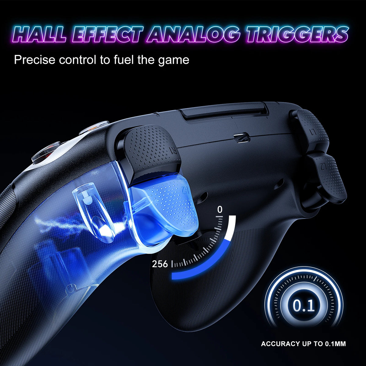 RGB Gamepad For Playstation 5/PS5 Pro/Slim/PC Wireless PS5 Controller 3D Game Joystick Dual Vibration Macro/Turbo Function