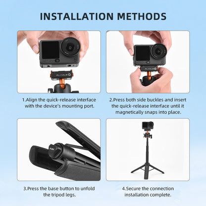Flymile Action 6 Extendable Tripod Selfie Stick With Quick-release Base for DJI OSMO Action 6 Accessories Vlog Handle