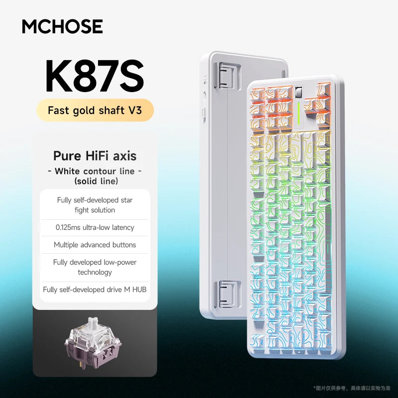 MCHOSE K87S Keyboard Three Model Mechanical Magnetic Knob Control Gaming  Hot Swappable Custom Keyboard For Laptop PC