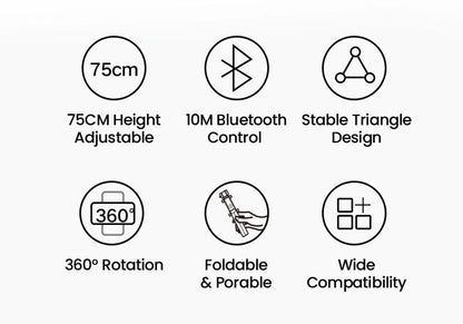 【New-in Sale】UGREEN Bluetooth Selfie Stick Tripod Stand 750mm Extended 10m Bluetooth Remote Shutter Universal For IOS Android