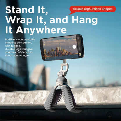 JOBY PZ01 PodZillaᵀᴹ Magnetic Octopus Suction Tripod with 360° Adjustable Flexible Tripod for Iphone 17 16 15 Android Car Vlog