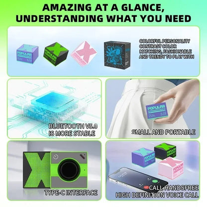Mini Bluetooth Speaker Wireless Loudspeaker Crack LED SD Card USB Subwoofer Portable MP3 Music Sound Column for PC Mobile Phone