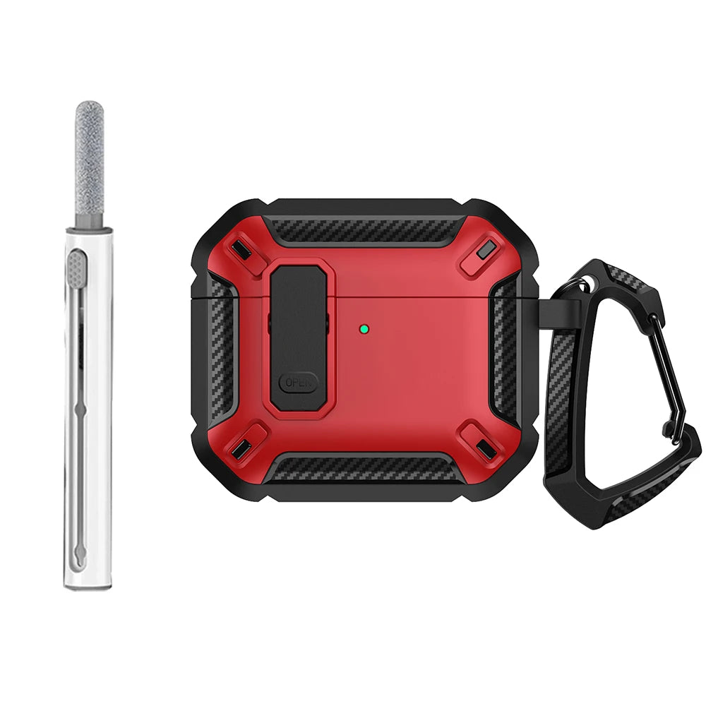 Security Lock Case For AirPods 4 4th Gen Cover TPU PC Protective Cases For Apple AirPods 5 Fundas Earphone Accessories With Hook
