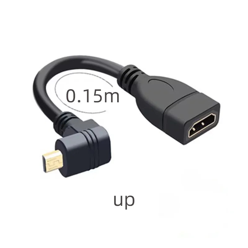 15cm up down Right Left Angled HDMI-Compatible Cable Micro HD Male to HD Female Adapter Connector for HDTV