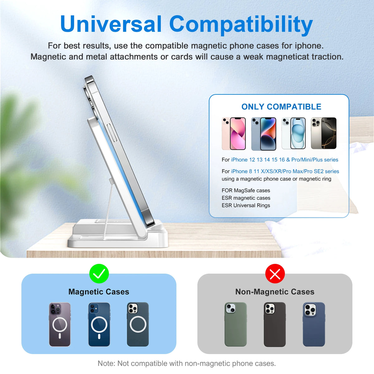 3 In 1 Magnetic Wireless Charger Stand 15W Fast Charging Dock Station Multiple Devices for iPhone 15 14 13 8 Apple Watch Airpods