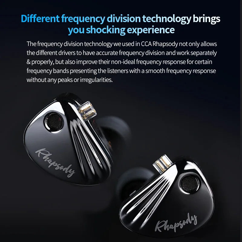 CCA Rhapsody4 Dynamic Coil 8 Dynamic Iron Coil High Quality HIFI Detachable Cable In Ear Noise Reduction Wired Earphones