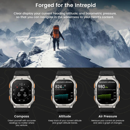 KOSPET TANK M3 Ultra GPS Smart Watch Men Military Grade Compass Altimeter Barometric 480mAh 60Day Battery IP69K 5ATM Waterproof
