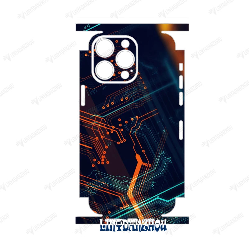 Colorful Decal Skin for iPhone 17 16 15 14 13 12 11 Pro XS Max XR Soft Back Screen Protector 3M Wrap with Side Skin Sticker