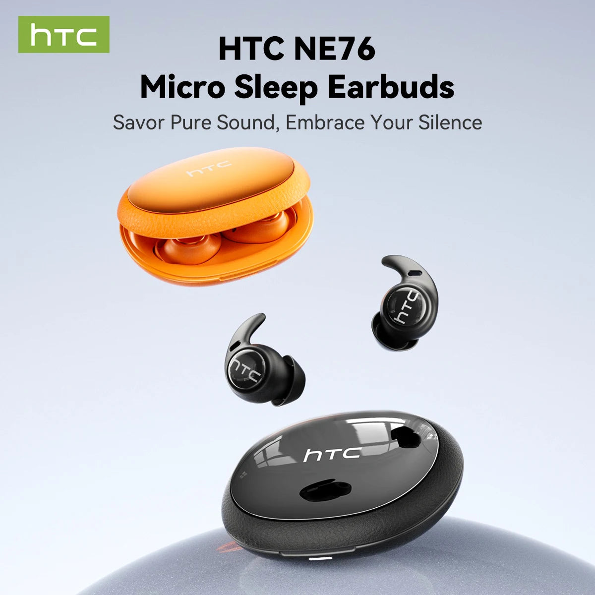 Sleeping Earphones HTC NE76 AI Translation Earbuds Wireless Bluetooth Noise Reduction HIFI Music Stereo Sound Headphones
