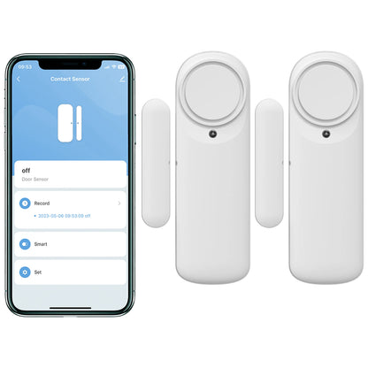 Tuya WiFi Bluetooth Door Window Sensor Alarm, Smart Home Security Contact Sensor Works with Alexa Google Assistant