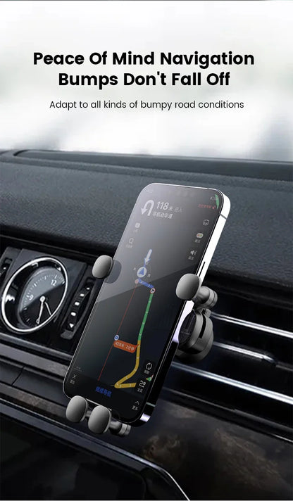 Gravity Car Phone Holder Air Vent Mount Cell Phone Holder in Car Mobile Support For iPhone16 15 14 13 12 Xiaomi GPS Stand