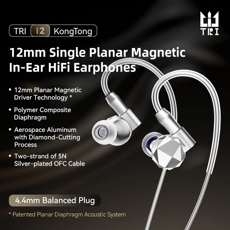 2026 Flagship Masterpiece – TRI I2-KONGTONG IEMS In-Ear Earphones 12mm Single Planar ORTHODYNAMIC 4.4mm HiFi Wired Earbuds