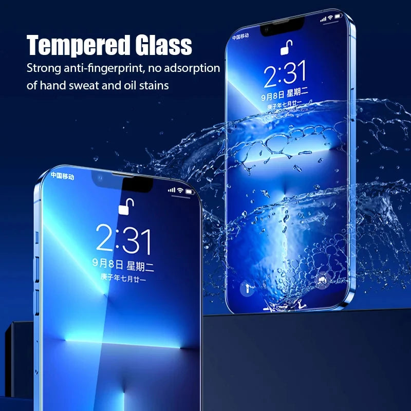 5Pcs Tempered Glass For iPhone 16 13 12 11 14 15 Pro Max Mini Screen Protector For IPhone 17 PRO XR X XS 8 Plus Protective Glass
