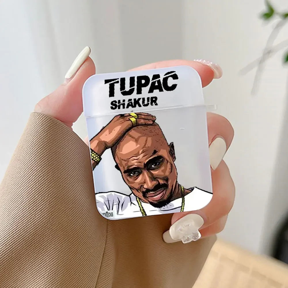 Rapper 2Pac Tupac Shakur Earphone Case for Airpods 3 3rd 4 4th Wireless Headphone Cover Air Pods Pro 3 2 1 Shockproof Fundas