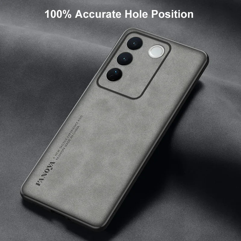For Vivo V27E V27 E Case Luxury PU Leather Phone Case For Vivo V27 S16 Pro 5G S16E Back Cover Matte Silicone Full Protection