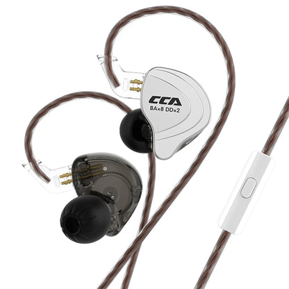 CCA-C10 HiFi Headphones 4BA+1DD Hybrid Technology Music Sports Gaming Earphones Detachable Cable 2pin 0.75mm Wired Earbuds