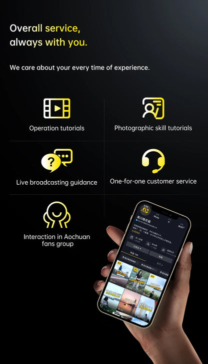 AOCHUAN 3-Axis Handheld Gimbal Stabilizer for Smartphone with Fill Light for iPhone Android Face Tracking Vlog Smart XE