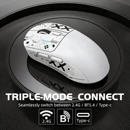 Wireless Mouse Bluetooth 5.4 2.4G Type-C Tri-Mode Rechargeable Gaming Mouse 8000 DPI 1000Hz Lightweight 58g RGB Mouse for PC Laptop Phone Tablet