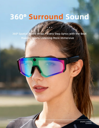 2026 New Smart Glasses Men 800W HD Photo Video Bluetooth Call Translation Anti Glare Running Baseball Sunglasses Cycling Glasses