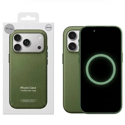 Luxury Official Technology Woven Magnetic Case For iPhone 18 17 16 15 14 13 Pro Max For Magsafe Technical Fabric Original Cover