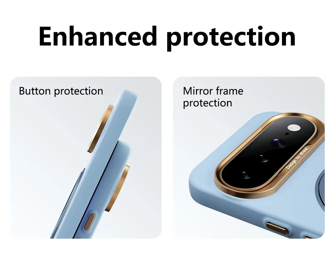 360 Rotating Bracket Liquid Silicone for Magsafe Phone Case for Google Pixel 11 10 Pro XL 10A Magnetic Wireless Charging Cover