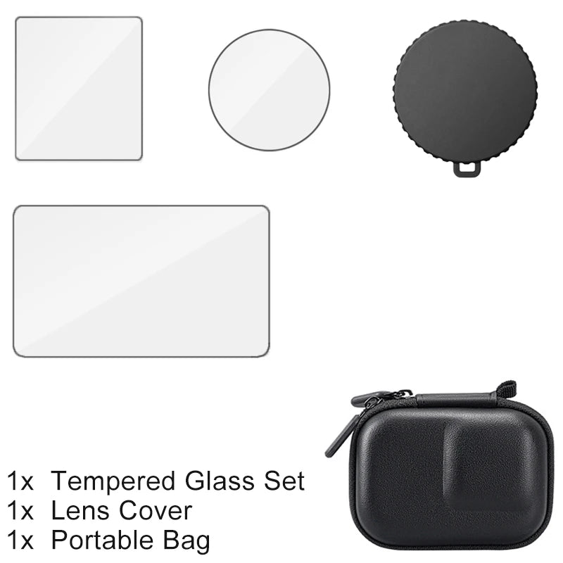 Screen Protector for DJI Osmo Action 6 Tempered Glass Film Lens Cap Cover Carry Bag Protective Case for DJI Action 6 Accessories