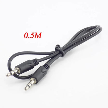 0.5m/1m 3.5mm to 3.5mm Aux Jack Male Extension cord AUX Audio Cable connectors earphone music player Headphones