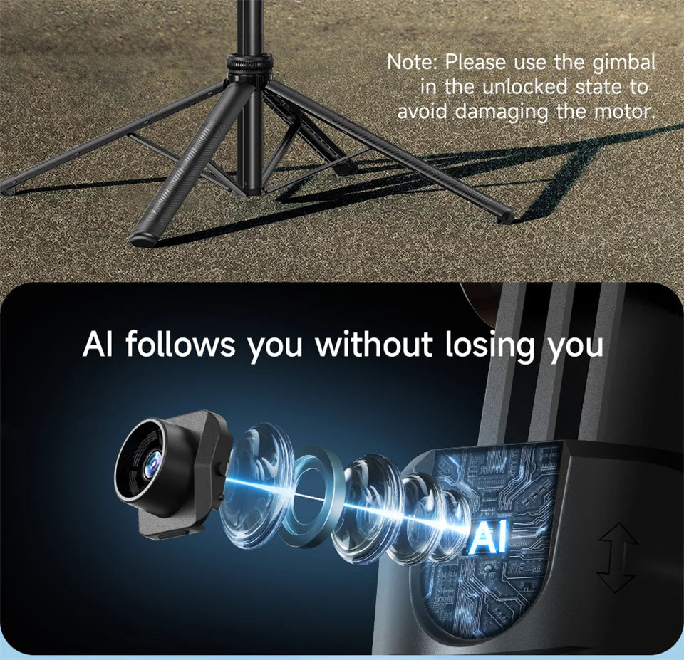 FANGTUOSI 360 Rotation Gimbal Stabilizer ,Selfie Stick Tripod for Smartphone Camera With Bluetooth shutter Stabilizer for Live