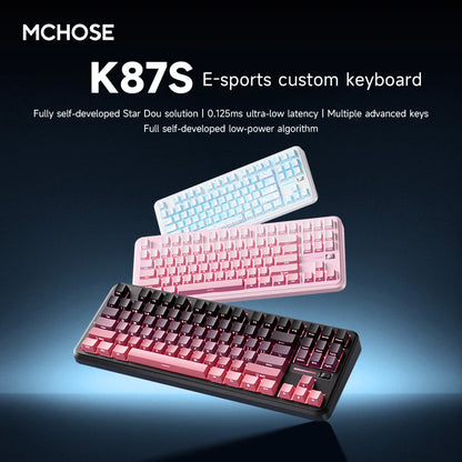 MCHOSE K87S Keyboard Three Model Mechanical Magnetic Knob Control Gaming  Hot Swappable Custom Keyboard For Laptop PC