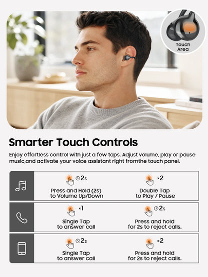 IMIKI SP2 Open Ear Clip on Sports Super Bass Earbuds Wireless Bluetooth 6.0 Earphones OWS Running Headphones Waterproof Ear Buds