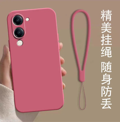 For VIVO Y29S Y19 5G Y04 Y19e 4G Case Simple Skin-friendly Silicone Lanyard Cover for VIVo Y29 s Anti-slip Shockproof Funda