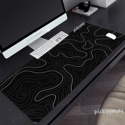 Black And White Large Mouse Pad 100x50cm Computer Mousepad Company Gaming Mausepad Keyboard Mat Office Desk Mats Abstract Art