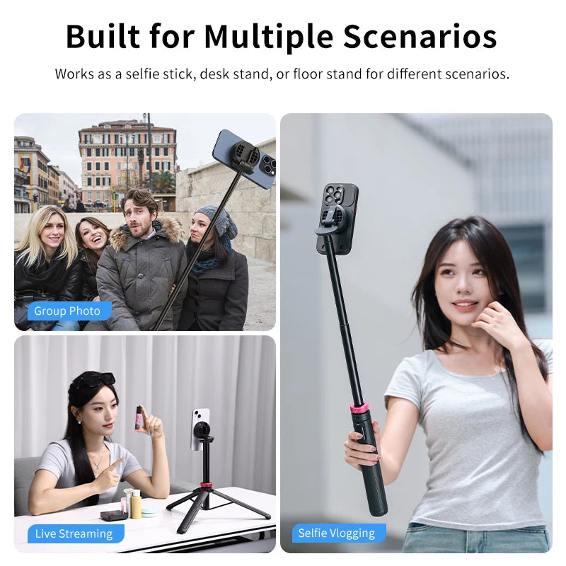 Ulanzi MT-84 Portable Bluetooth Selfie Stick Smartphone Tripod Quick Release With Wireless Bluetooth Controller For iPhone 15 14