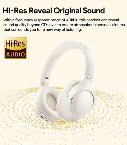 QCY H3 ANC Hi-Res Audio Wireless Bluetooth 5.4 Headphones Over Ear Headset 60Hrs 43dB Hybrid Active Noise Cancellation Earphone