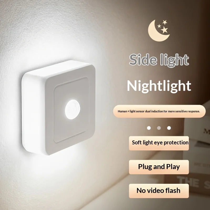 4pcs Modern LED Night Lights Plug into Wall, Motion Sensor Night Light Plug in Corridor, Bedroom, Staircase, Kitchen, Bathroom
