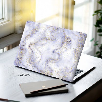 2pcs Luxury Rose Gold Marble Laptop Sticker Self-Adhesive Anti-Scratch Skin MacBook Notebook PC Keyboard Waterproof Skin Decor