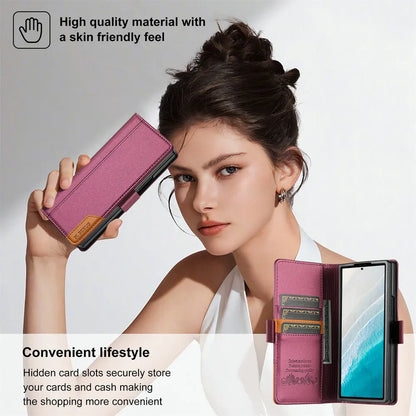 Luxury Leather Wallet Cover for Samsung Galaxy Z Fold 7 5G 2025 Flip Case Magnetic Book Business ZFold 3 4 5 6 Fold7 RFID Cover