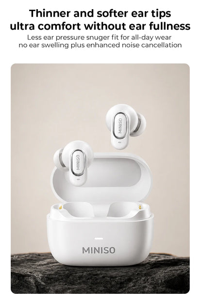 MINISO MS130 Wireless Bluetooth Earphones ENC Soft Wireless Headphones Sport Low Latency Comfort In-Ear Earbuds Macaron Travel