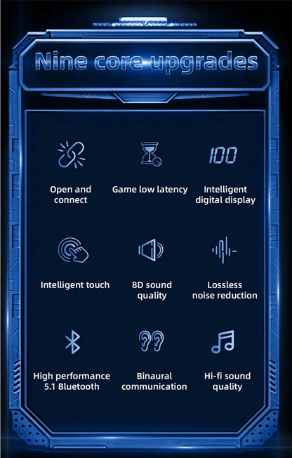 G9S Bluetooth 5.1 In Ear Wireless Earbuds LED Power Display Low Latency Gaming HiFi Stereo Sports Headphones