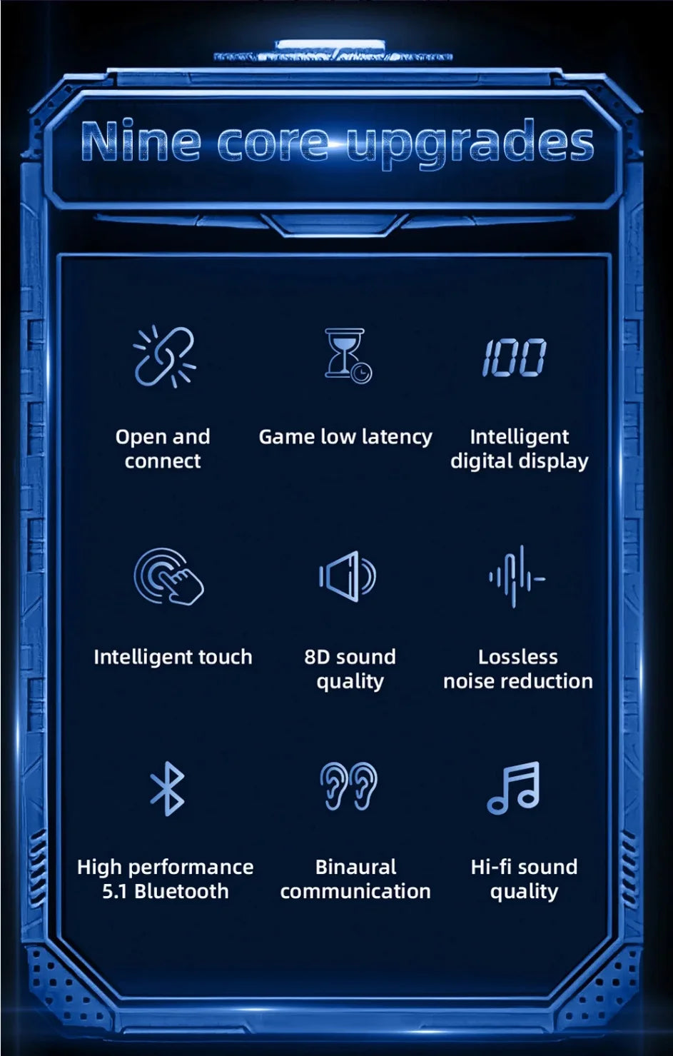 G9S Bluetooth 5.1 In Ear Wireless Earbuds LED Power Display Low Latency Gaming HiFi Stereo Sports Headphones