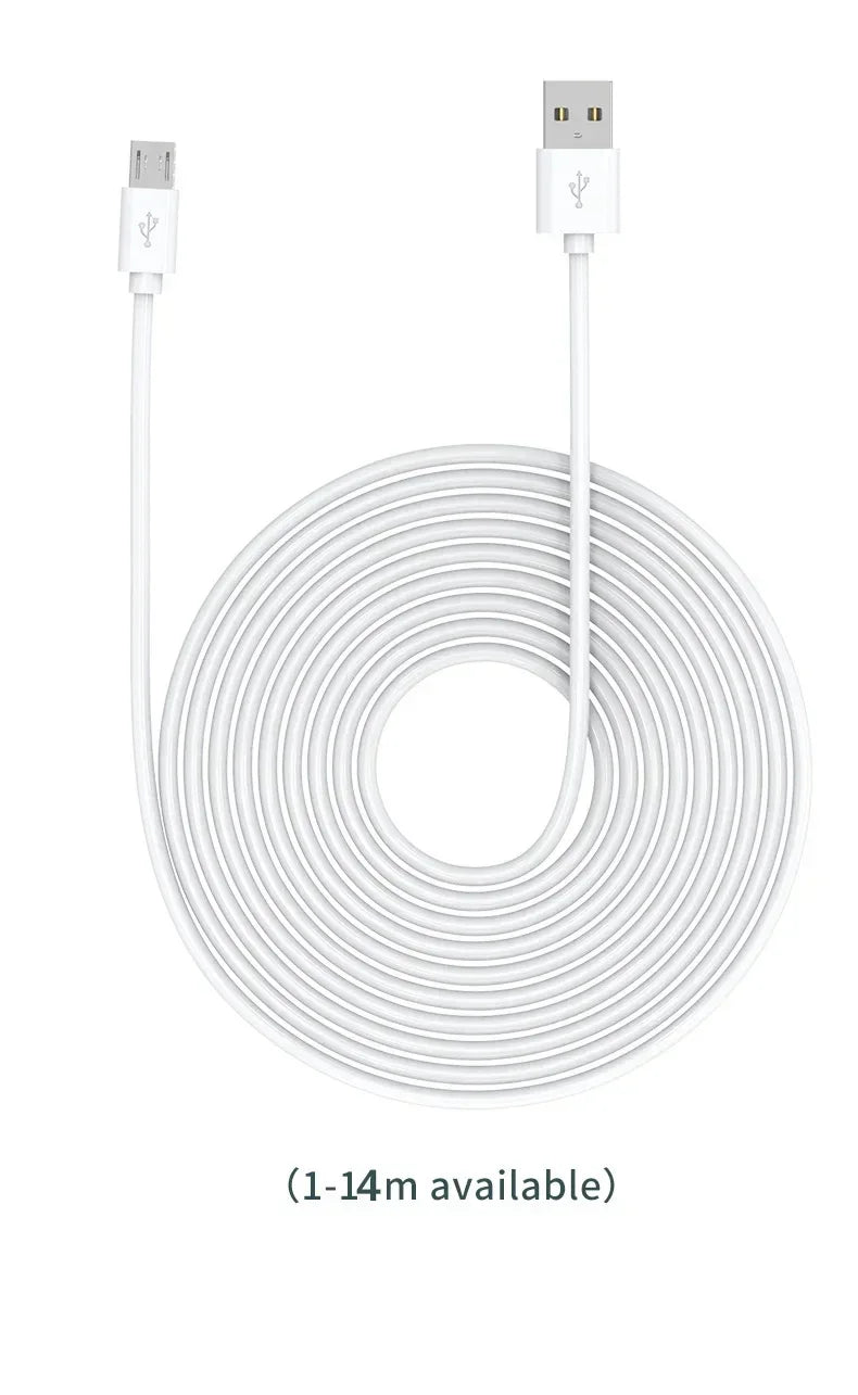 1m/5m/6m/10m/14m Micro USB Extension Fast Charging Cable For Xiaomi Camera Android Smart Phone USB Extended Charging Cord